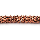 5.5x3mm Antiqued Copper Double Daisy Spacer 8 inch 74 Beads - BeadsofCambay.com