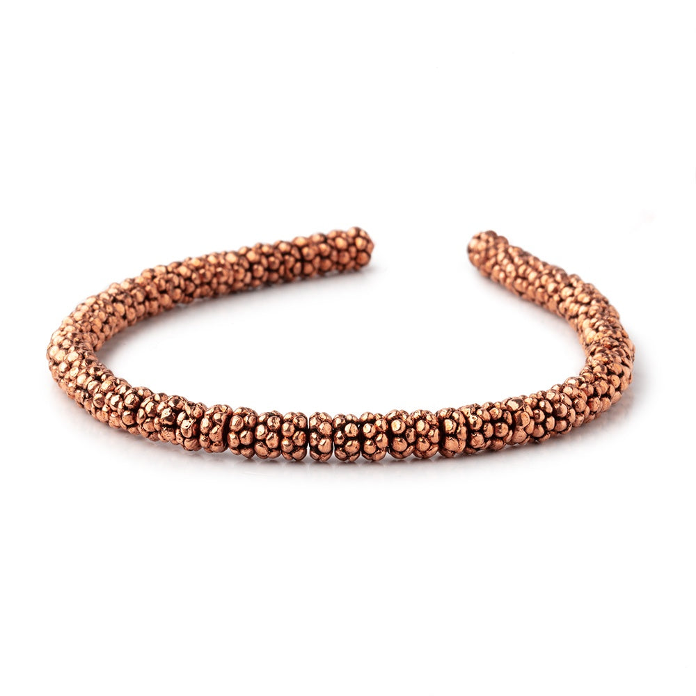 5.5x3mm Antiqued Copper Double Daisy Spacer 8 inch 74 Beads - BeadsofCambay.com