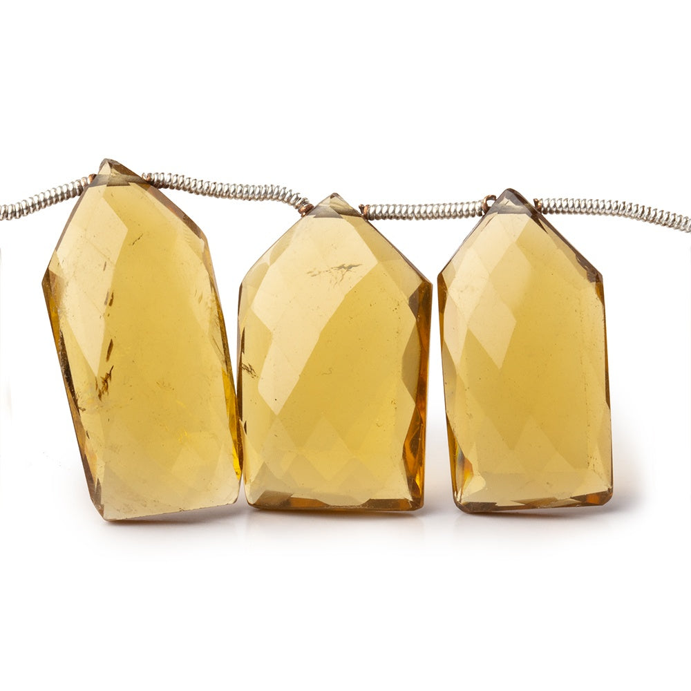 16x10-23x14mm Whiskey Quartz Top Drilled Shield 10 inch 18 Beads - BeadsofCambay.com