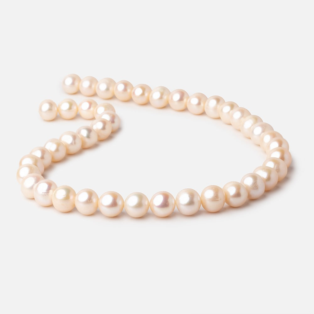 11x10mm Cream Off Round Freshwater Pearl Beads 15 inch 41 pieces A - BeadsofCambay.com
