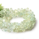 7-10mm Prehnite Tear Drop Briolette Beads 7.75 inch 65 pieces - BeadsofCambay.com