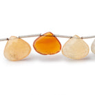 10-13mm Fire Opal Faceted Heart Beads 8 inch 12 pieces - BeadsofCambay.com