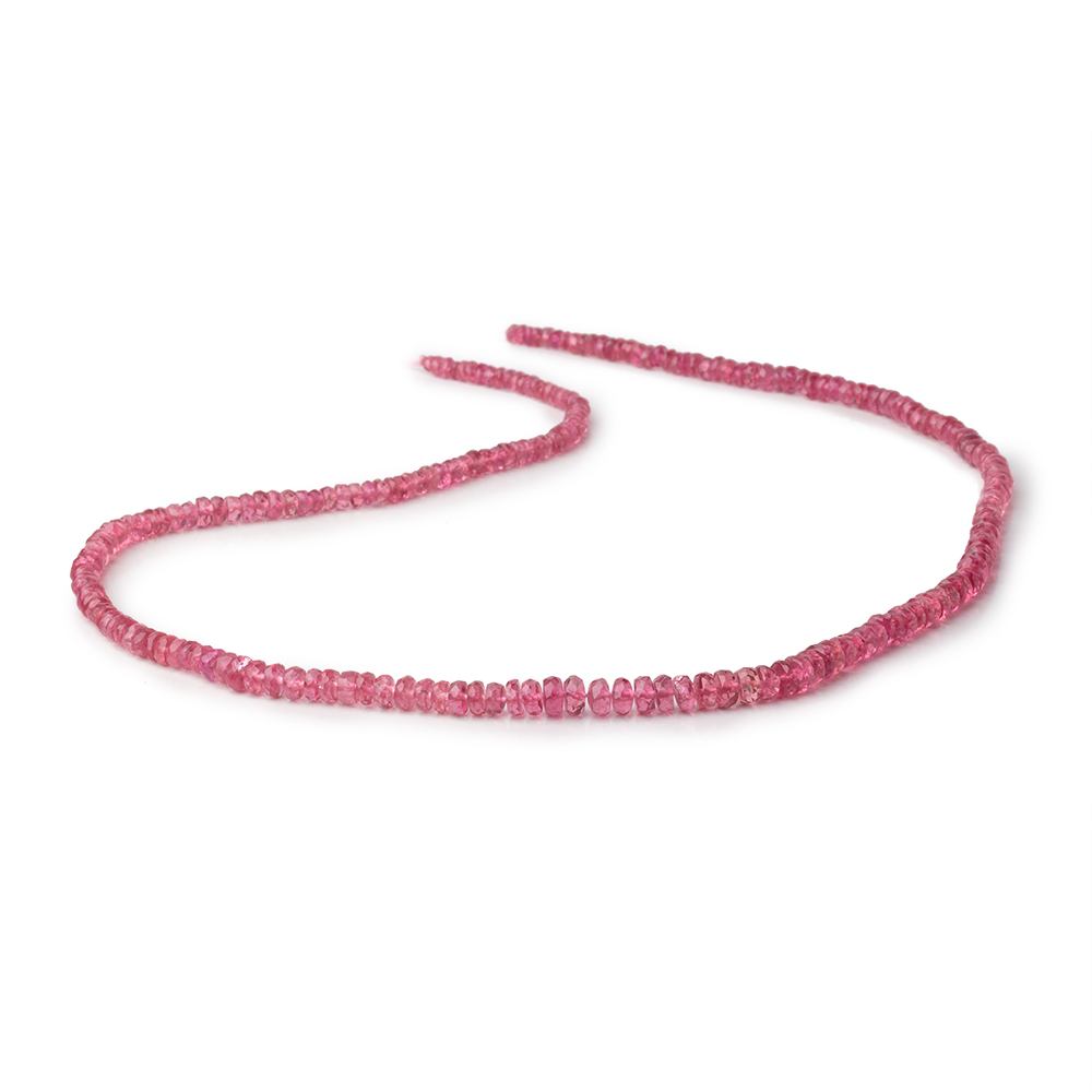 2.5-4.5mm Pink Tourmaline Faceted Rondelle Beads 16 inch 187 pieces - BeadsofCambay.com