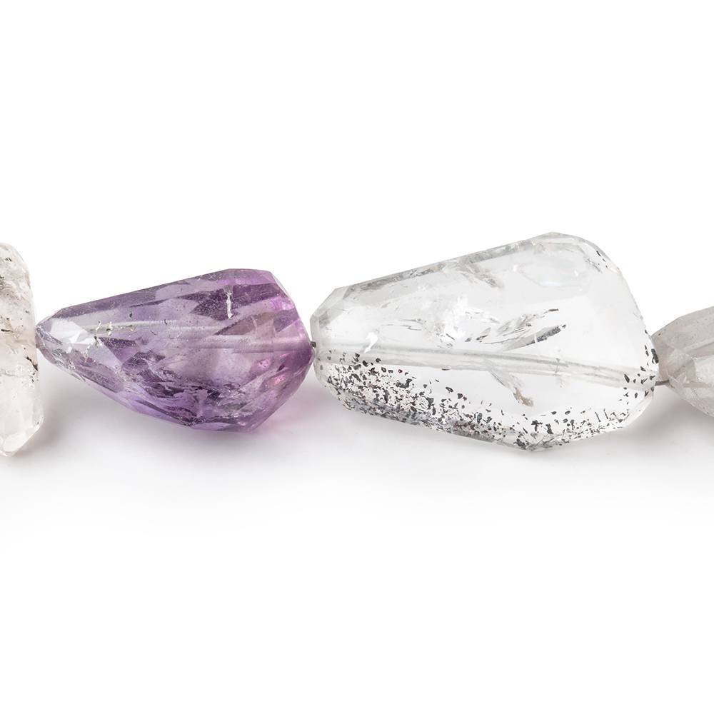 20-29mm Moss Amethyst Faceted Nugget Beads 8 inch 9 pieces - BeadsofCambay.com