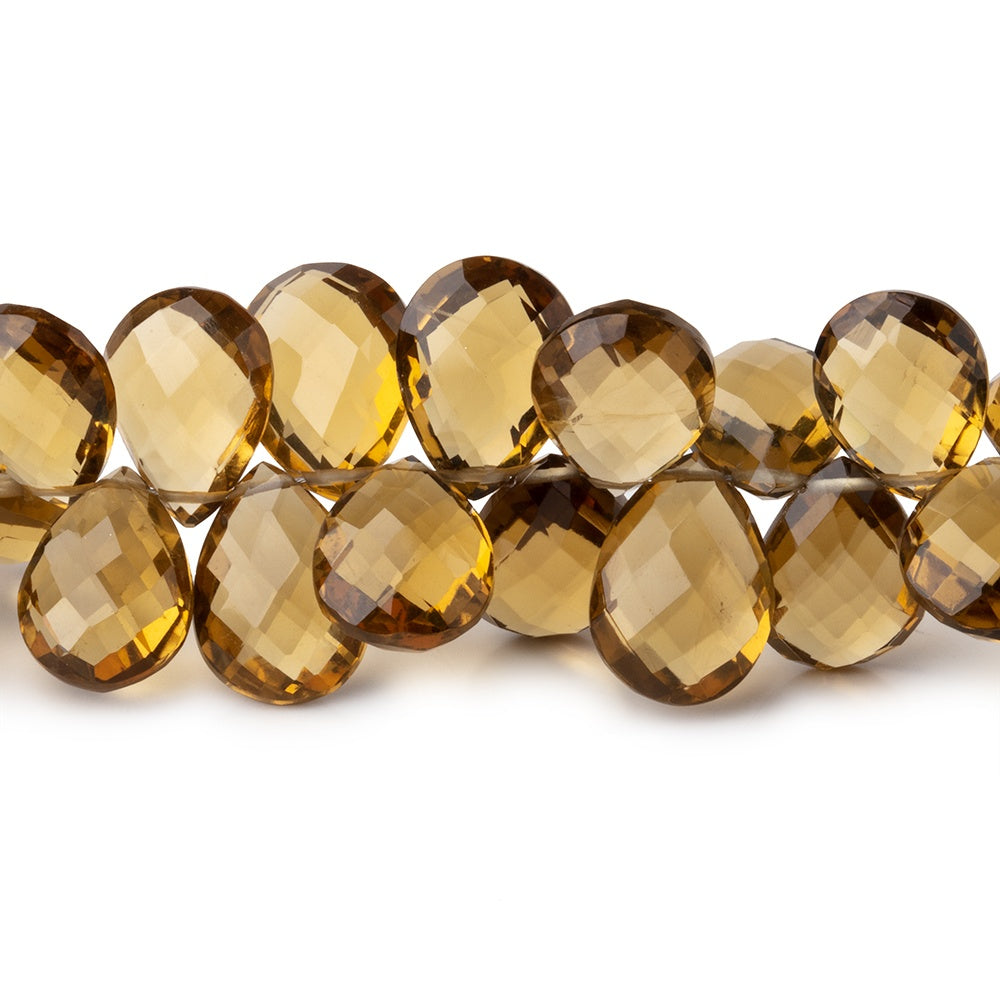 8x6-11x9mm Whiskey Quartz Faceted Pear Beads 8 inch 63 pieces - BeadsofCambay.com