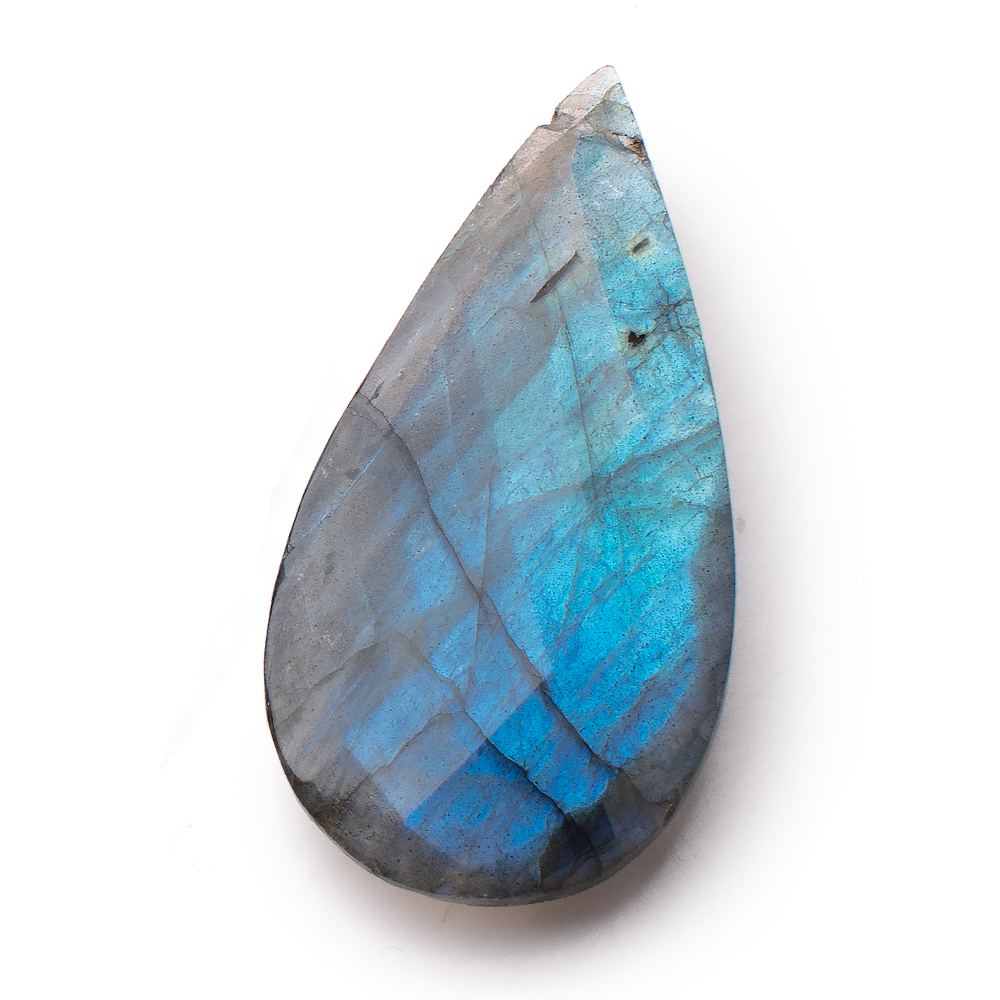 45x20mm Labradorite Faceted Pear Focal Bead 1 piece - BeadsofCambay.com