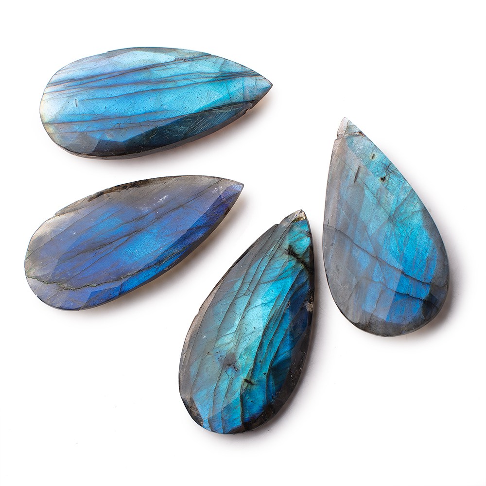 45x20mm Labradorite Faceted Pear Focal Bead 1 piece - BeadsofCambay.com