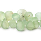 9-17mm Frosted Prehnite Plain Pear Beads 8 inch 51 pieces - BeadsofCambay.com