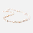 7-8mm Off White Straight Drilled Keshi Freshwater Pearls 16 inch 48 pieces - BeadsofCambay.com