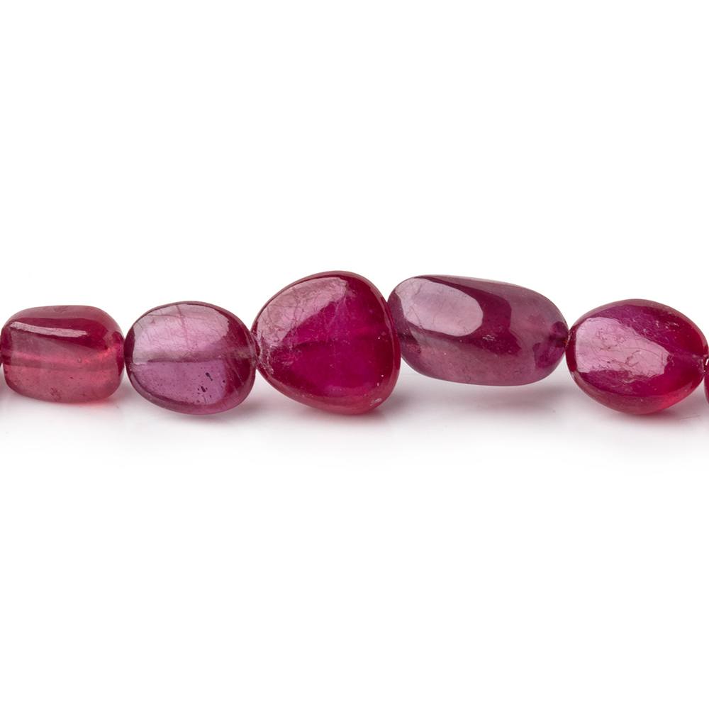 6x5-11x9mm Ruby Plain Nugget Beads 16 inch 48 pieces AA - BeadsofCambay.com