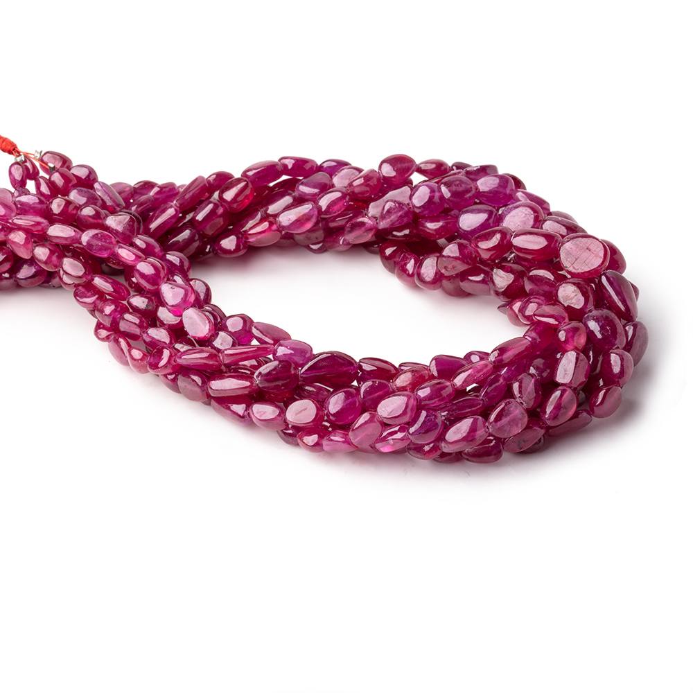 6x5-11x9mm Ruby Plain Nugget Beads 16 inch 48 pieces AA - BeadsofCambay.com