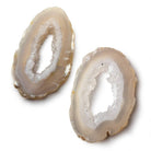 40x24-40x26mm Occo Agate with Drusy Slice without drill hole 2 pieces - Beadsofcambay.com