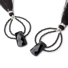 40x30mm Black Onyx Fancy Focal Beads Sold as a Set of 2 - Beadsofcambay.com