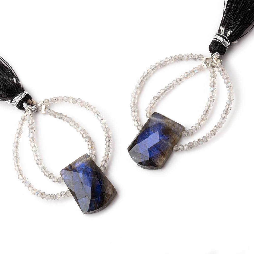 40x30mm Labradorite Fancy Focal Beads Sold as a Set of 2 - Beadsofcambay.com