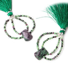 40x30mm Ruby in Zoisite Faceted Fancy Focal Beads Sold as a Set of 2 - Beadsofcambay.com