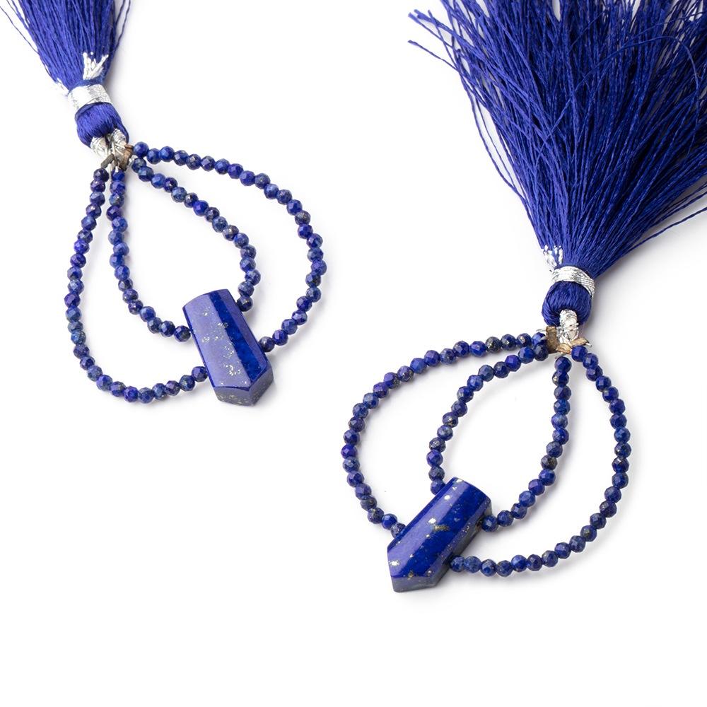 40x35mm Lapis Lazuli Fancy Focal Beads Sold as a Set of 2 - Beadsofcambay.com