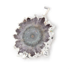 40x35mm Silver Leafed Amethyst Solar Quartz Slice Pendant 1 focal piece - Beadsofcambay.com