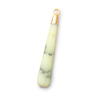 40x6mm Gold Leafed Lemon Chrysoprase Plain Pear Pendant 1 piece - Beadsofcambay.com