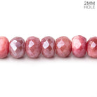 8mm Mystic Dark Pink Moonstone 2mm Large Hole Faceted Rondelles 8 inch 36 pcs - BeadsofCambay.com