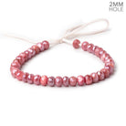 8mm Mystic Dark Pink Moonstone 2mm Large Hole Faceted Rondelles 8 inch 36 pcs - BeadsofCambay.com
