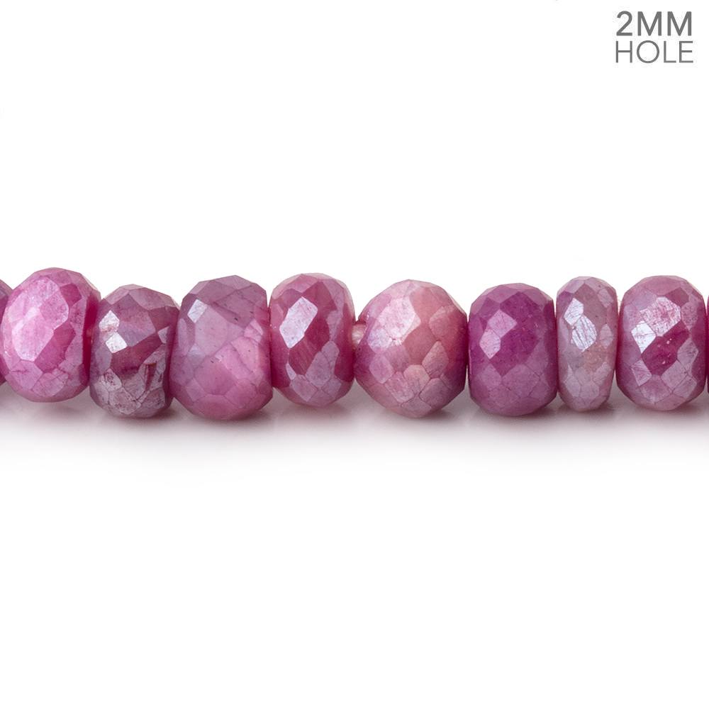 6mm Mystic Fuchsia Moonstone 2mm Large Hole Faceted Rondelles 8 inch 48 Beads - BeadsofCambay.com