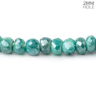 6mm Mystic Green Moonstone 2mm Large Hole Faceted Rondelles 8 inch 48 Beads - BeadsofCambay.com