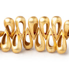 17x7mm 22kt Gold Plated Copper Brushed Pear with Center Void 8 inch 52 pieces - BeadsofCambay.com