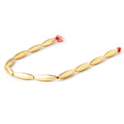 20x5mm 22kt Gold Plated Copper Brushed Marquise Beads 8 inch 11 pieces - BeadsofCambay.com