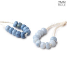BeadsofCambay 6mm Owyhee Denim Blue Opal 2mm Large Hole Faceted Rondelle Set of 10
