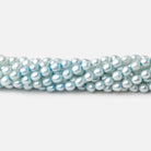 4x3mm Powder Blue Straight Drill Oval Pearl Beads 15 inch 96 pieces - BeadsofCambay.com