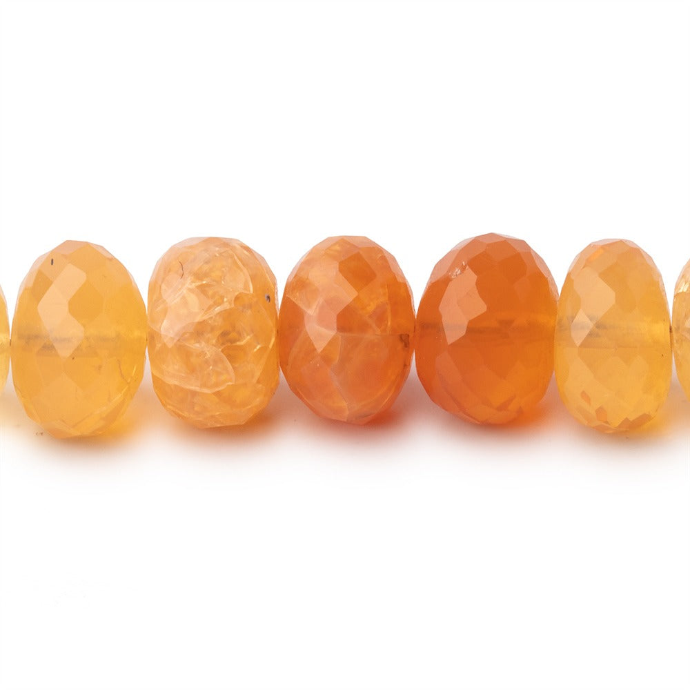 8mm Fire Opal Faceted Rondelle Beads 8 inch 28 pieces A - BeadsofCambay.com