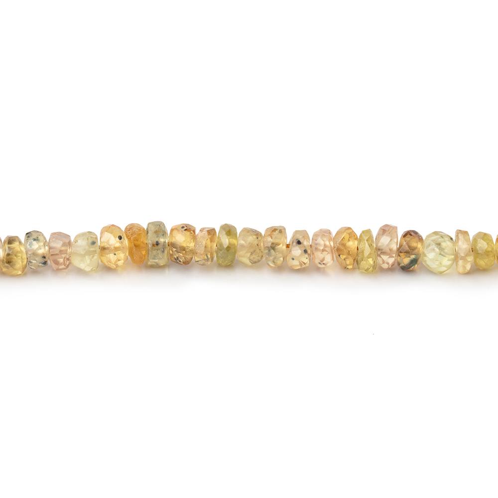 3mm Yellow Songea Sapphire Faceted Rondelle Beads 16 inch 203 pieces - BeadsofCambay.com