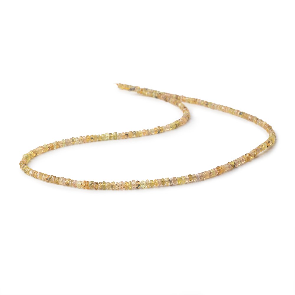 3mm Yellow Songea Sapphire Faceted Rondelle Beads 16 inch 203 pieces - BeadsofCambay.com
