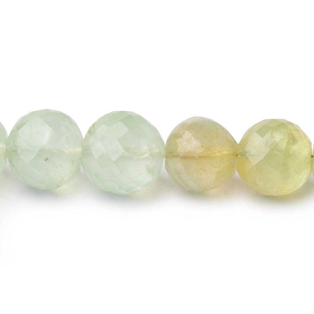 10mm Prehnite Faceted Round Beads 9 inch 24 pieces - BeadsofCambay.com