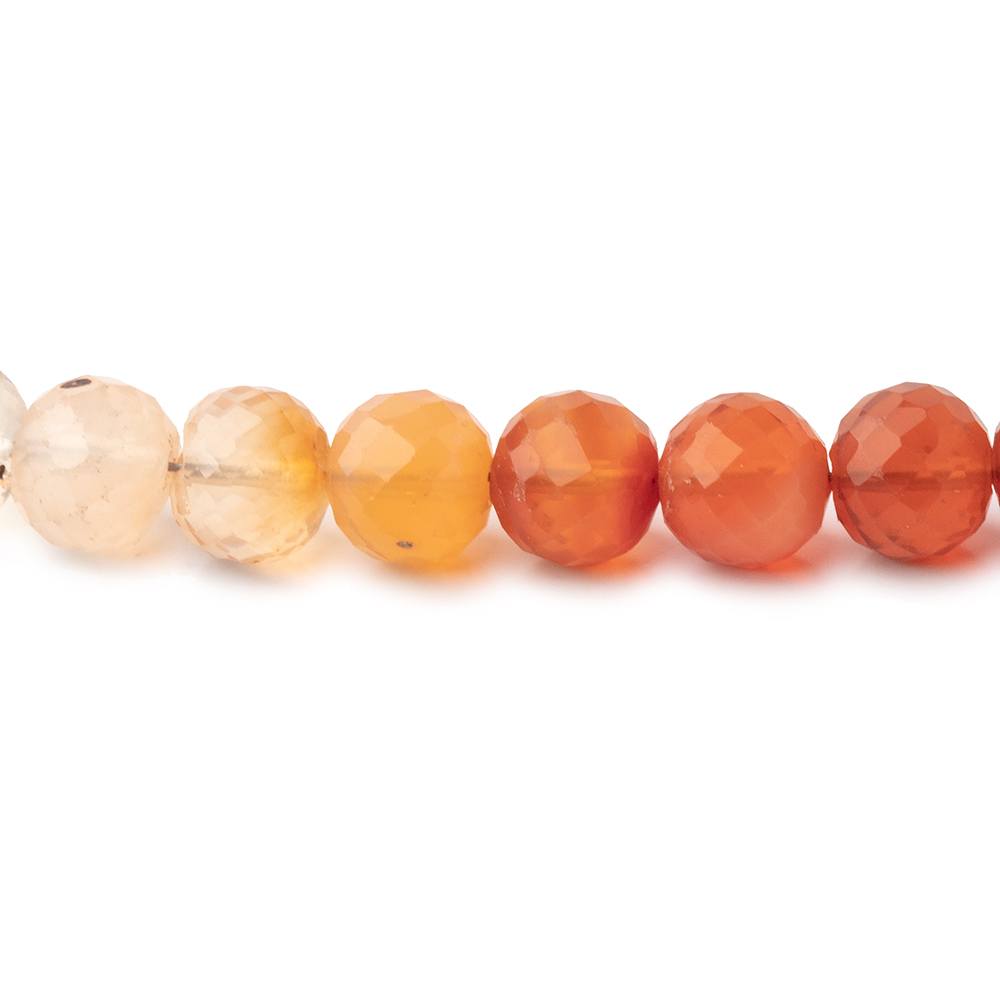 5-5.5mm Fire Opal Faceted Round Beads 16 inch 76 pieces AA - BeadsofCambay.com