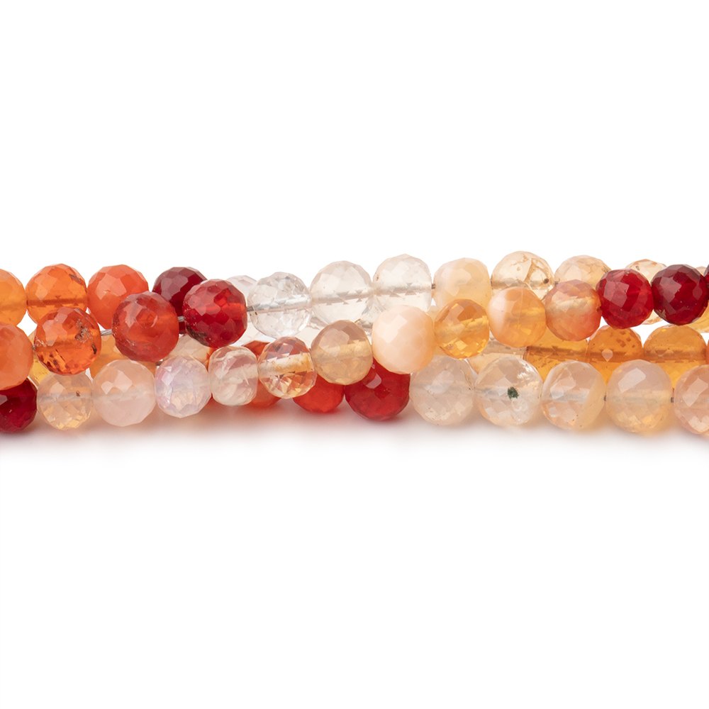 4mm Fire Opal Faceted Round Beads 15.75 inch 100 pieces AA - BeadsofCambay.com