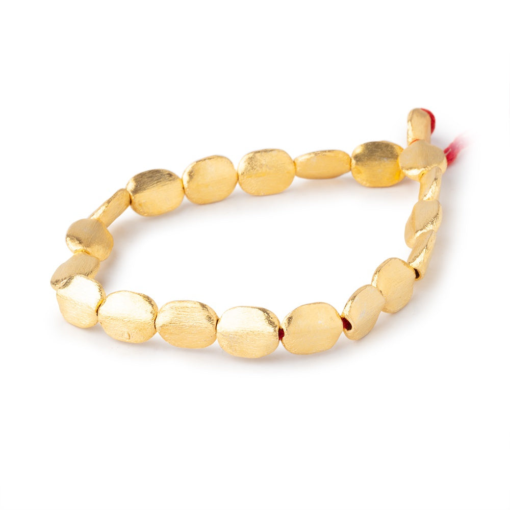 10x8mm 22kt Gold Plated Copper Brushed Oval 8 inch 20 Beads - BeadsofCambay.com