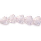 7-12mm Rose Quartz Straight Drilled Faceted Trillion Beads 16 inch 46 pieces - BeadsofCambay.com