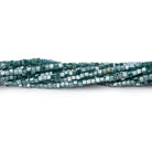 1-1.7mm Teal Blue Diamond Unfaceted Cube Beads 15 inch 290 pieces - BeadsofCambay.com
