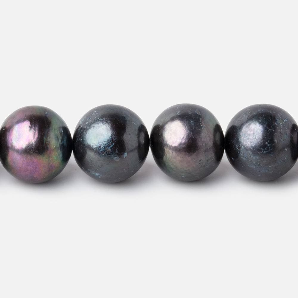 10x9mm Peacock Off Round Freshwater Pearls 15.5 inch 41 pieces - BeadsofCambay.com
