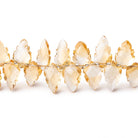 9x5-11x7mm Citrine Carved & Faceted Leaf Beads 7 inch 48 pieces AAA - BeadsofCambay.com