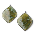 41.5x34.5mm Black Gold Bezeled Serpentine Freeform Set of 2 Pendants - Beadsofcambay.com