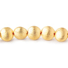 8mm 22kt Gold Plated Copper Brushed Coin Beads 8 inch 27 pieces - BeadsofCambay.com