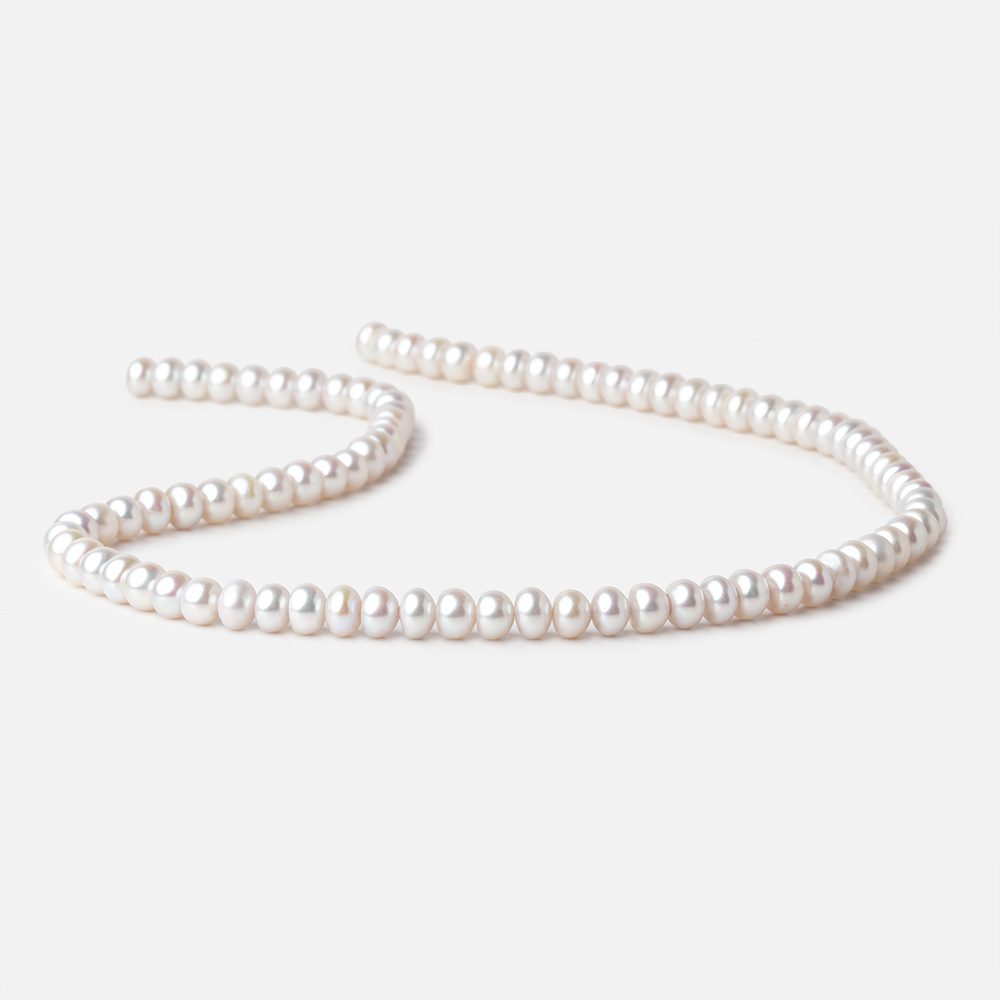 Beadsofcambay Silver Center Drill Button Freshwater Pearl View 1