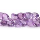 8mm Pink Amethyst Top Drilled Faceted Trillion Beads 8 inch 60 pieces - BeadsofCambay.com