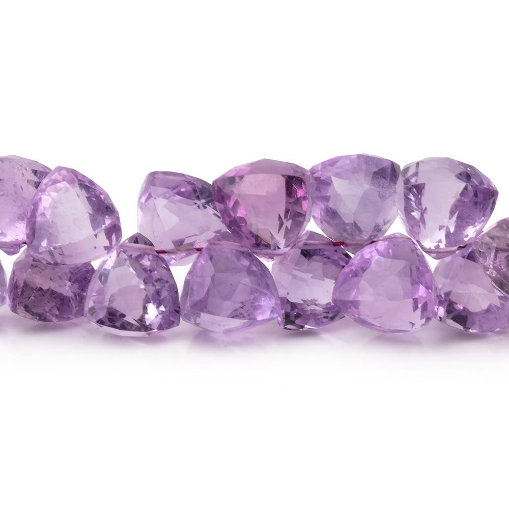 8mm Pink Amethyst Top Drilled Faceted Trillion Beads 8 inch 60 pieces - BeadsofCambay.com