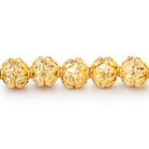 8mm 22kt Gold Plated Copper Bali Style Round Beads 8 inch 27 pieces - BeadsofCambay.com