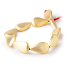 23x13mm 22kt Gold Plated Copper Brushed Pear 8 inch 9 Beads - BeadsofCambay.com