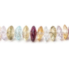 6-8mm Multi Gemstone German Faceted Rondelle Beads 14 inch 124 pieces AAA - BeadsofCambay.com