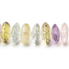 8-12mm Multi Gemstone German Faceted Rondelles 16 inch 93 Beads  AAA - BeadsofCambay.com